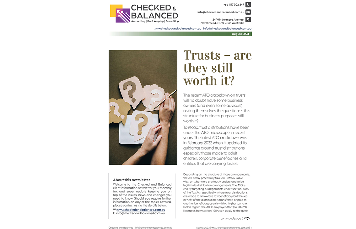 Trusts – Are They Still Worth It? August 2023 Issue - Checked And 